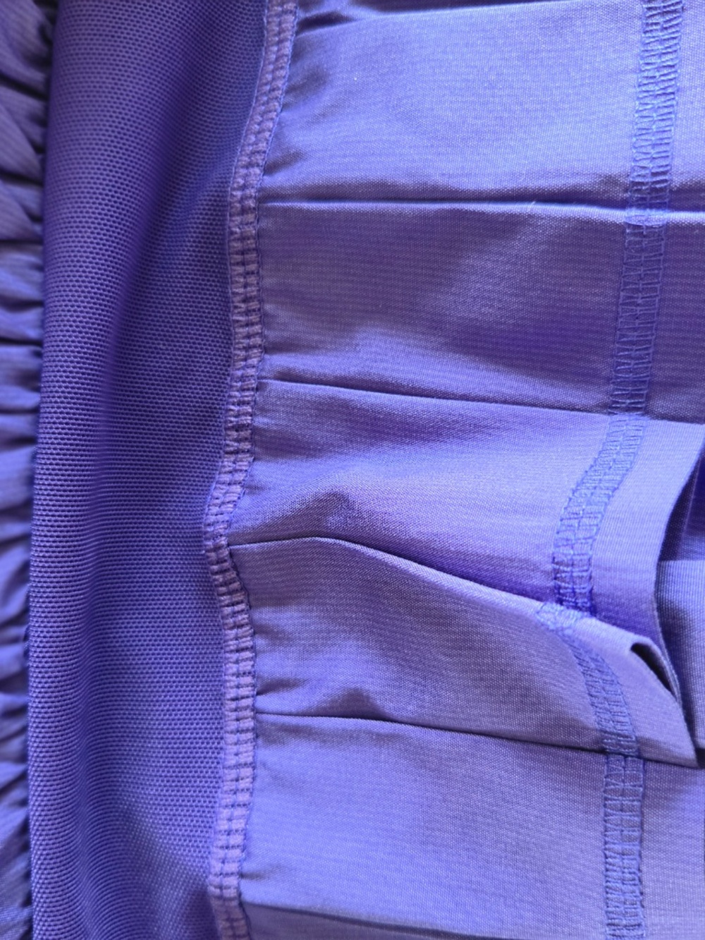 Lululemon skort 4 blue/white tiered ruffle zip pocket strips active wear tennis - Picture 12 of 13